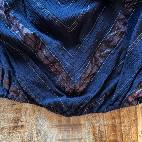 Ramy Brook Olivia Metallic Stripe Strapless tube top cotton beach Cover Up NWT - Picture 4 of 10